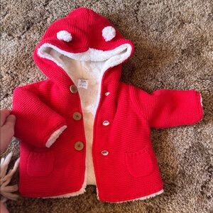 Carter's Red Hooded Jacket with White Accents